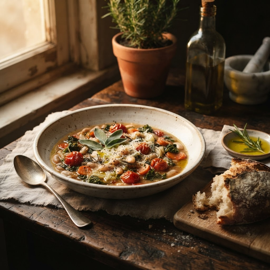 Tuscan White Bean & Roasted Vegetable Stew